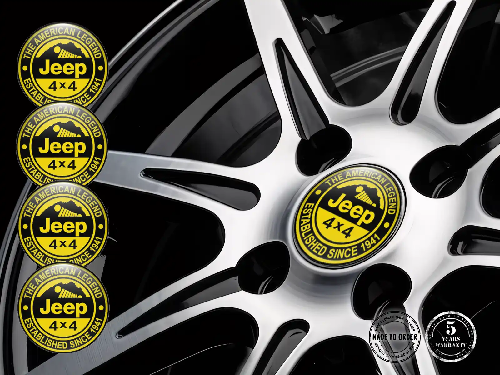 Jeep Calcomanías de Aro para Autos Logos Bombados de Lujo